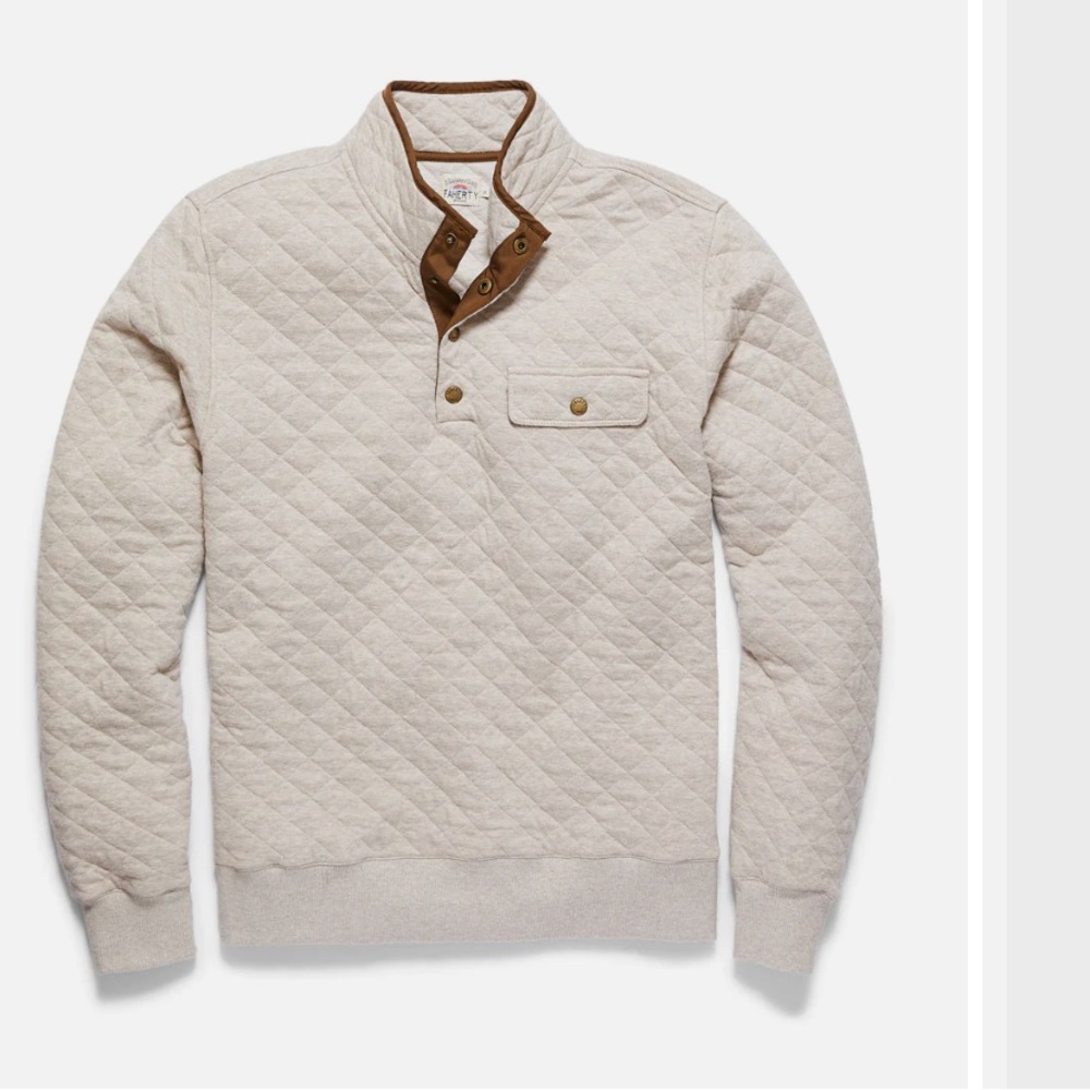 NWT Faherty Epic Quilted Fleece Pullover